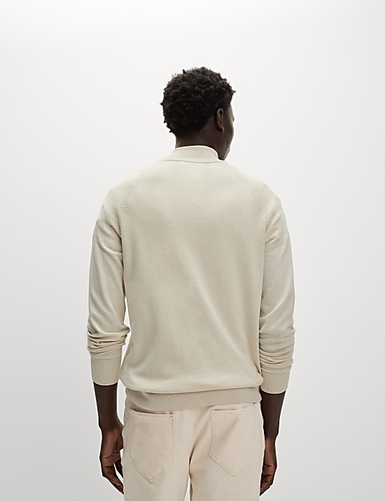Cotton Rich Half Zip Jumper