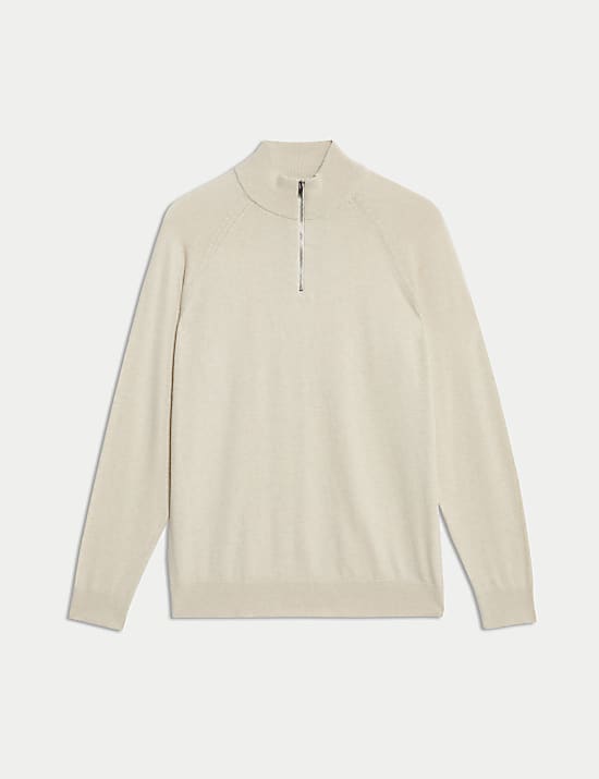 Cotton Rich Half Zip Jumper