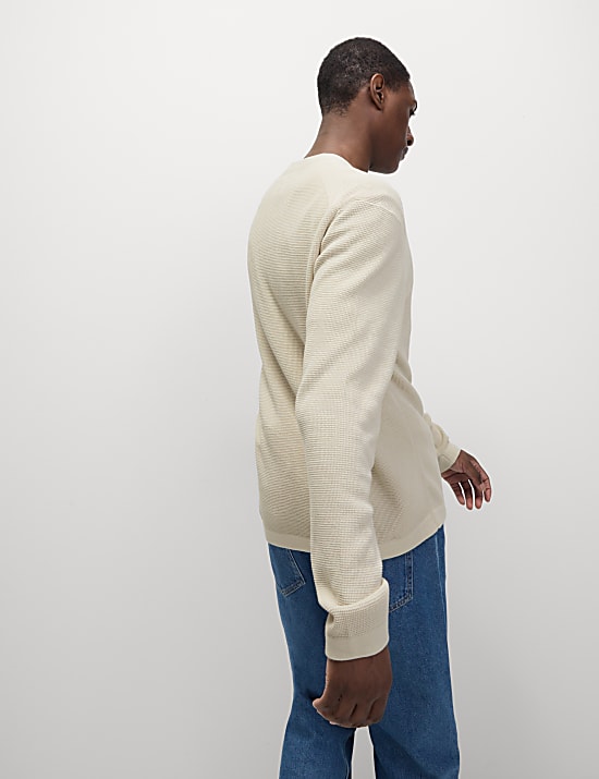 Cotton Modal Blend Textured V-Neck Cardigan