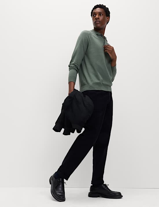 Katoenrijk, gebreid poloshirt