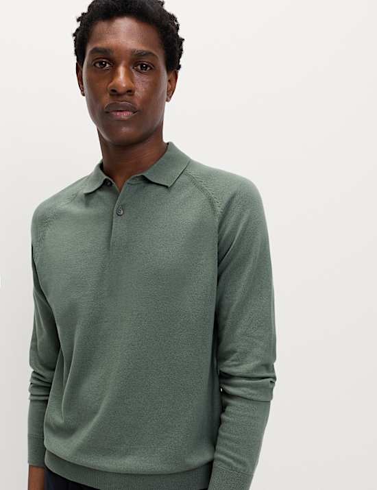 Katoenrijk, gebreid poloshirt