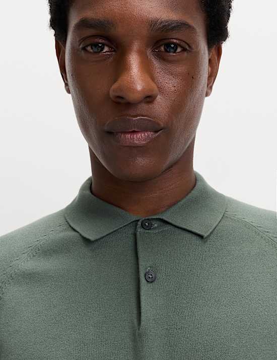 Katoenrijk, gebreid poloshirt