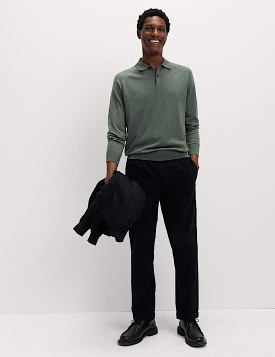 Katoenrijk, gebreid poloshirt