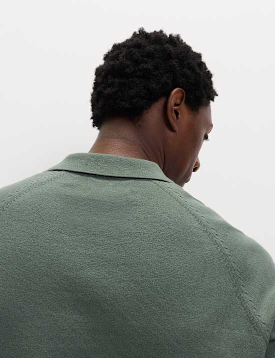 Katoenrijk, gebreid poloshirt