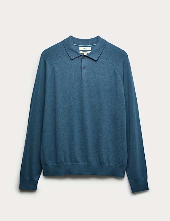 Poloshirt im Stricklook mit hohem Baumwollanteil