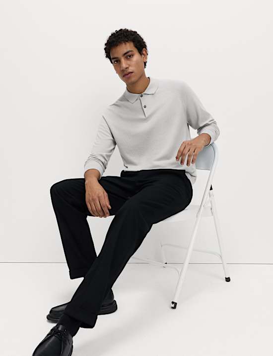 Katoenrijk, gebreid poloshirt