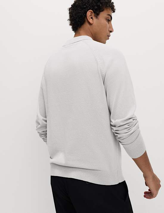 Katoenrijk, gebreid poloshirt