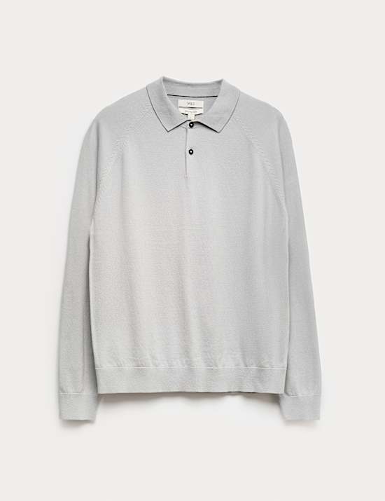 Katoenrijk, gebreid poloshirt