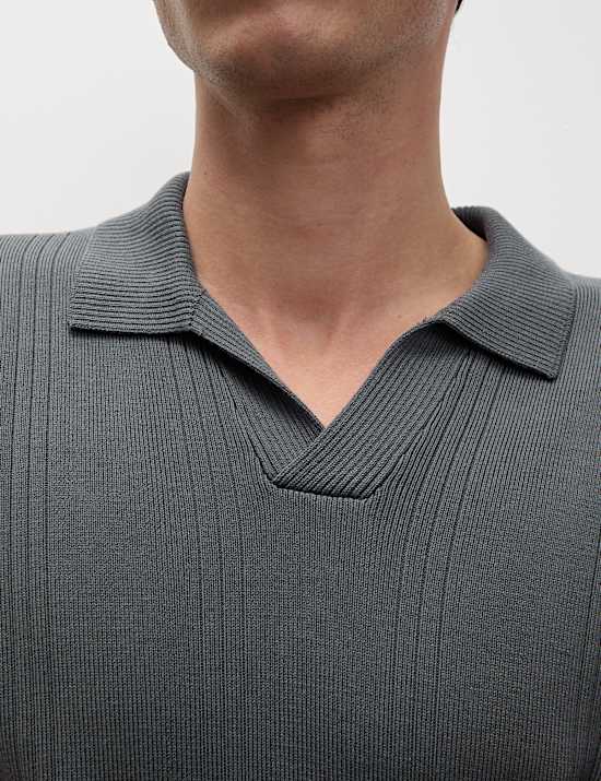 Cotton Modal Blend Knitted Polo Shirt