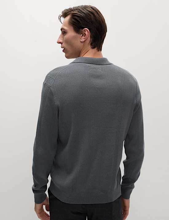 Cotton Modal Blend Knitted Polo Shirt