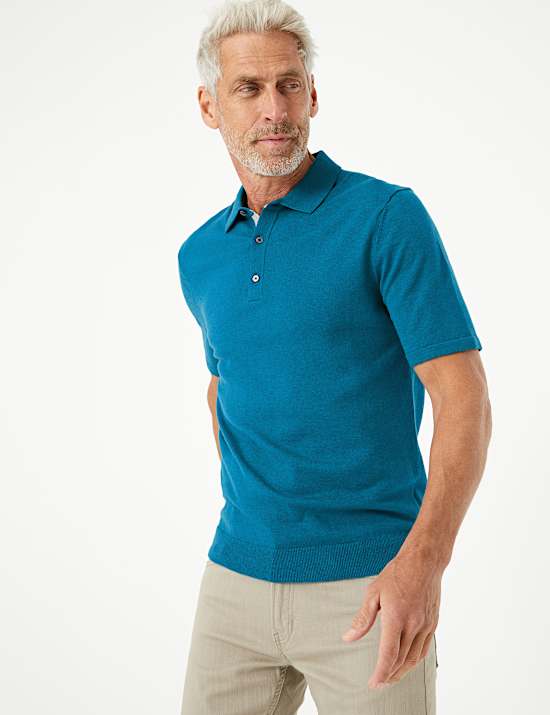 Cotton Rich Short Sleeve Knitted Polo