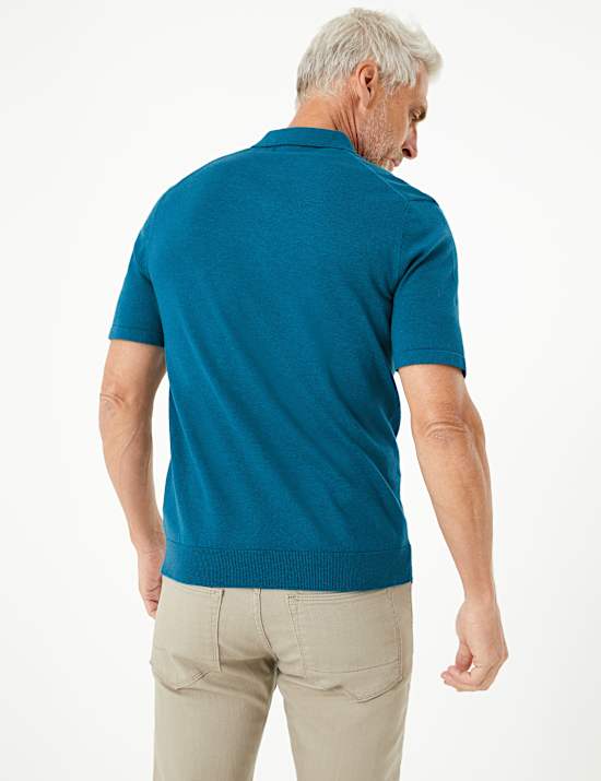 Cotton Rich Short Sleeve Knitted Polo