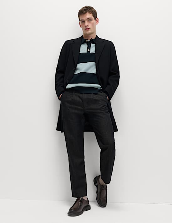 Cotton Blend Striped Rugby Shirt