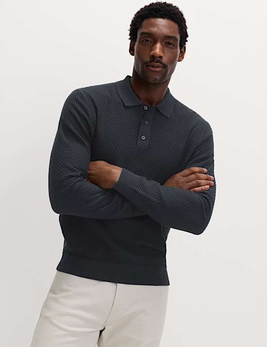 Cotton Modal Textured Polo Shirt