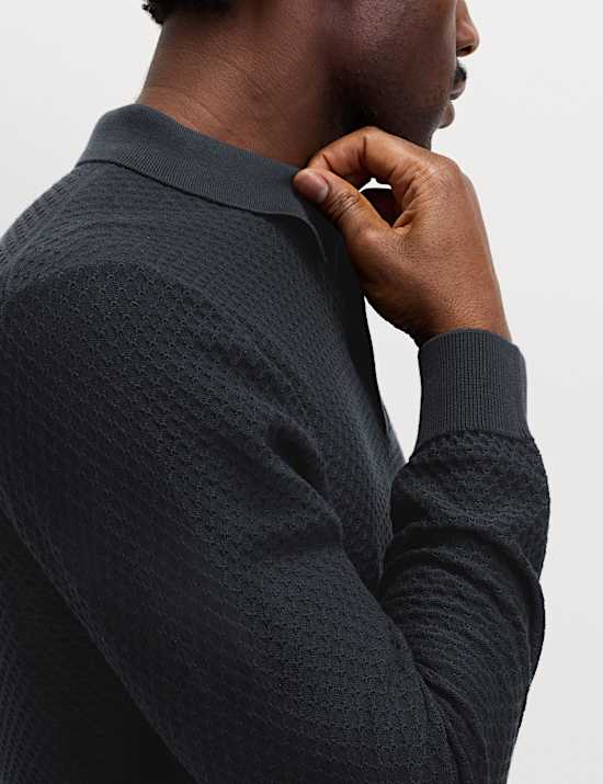 Cotton Modal Textured Polo Shirt