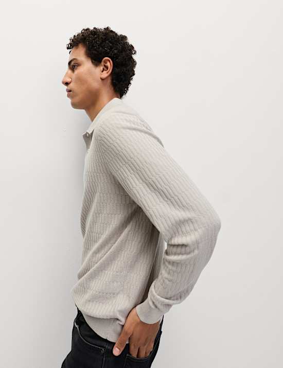 Cotton Modal Geometric Knitted Polo