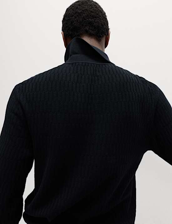Cotton Modal Geometric Knitted Polo
