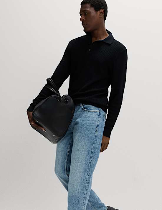 Cotton Modal Geometric Knitted Polo