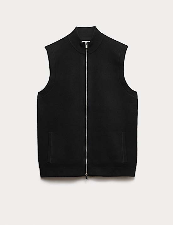 Air-Yarn Smart High Neck Knitted Gilet