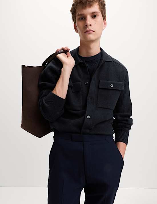 Air-Yarn Button Through Knitted Jacket