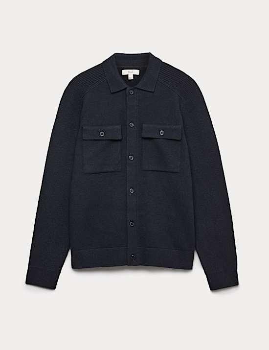 Air-Yarn Button Through Knitted Jacket