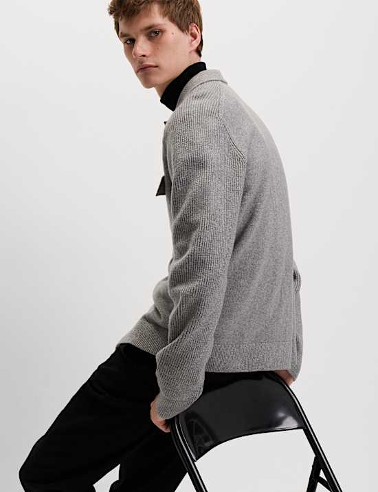 Πλεκτό τζάκετ με κουμπιά από πολύ λεπτό νήμα