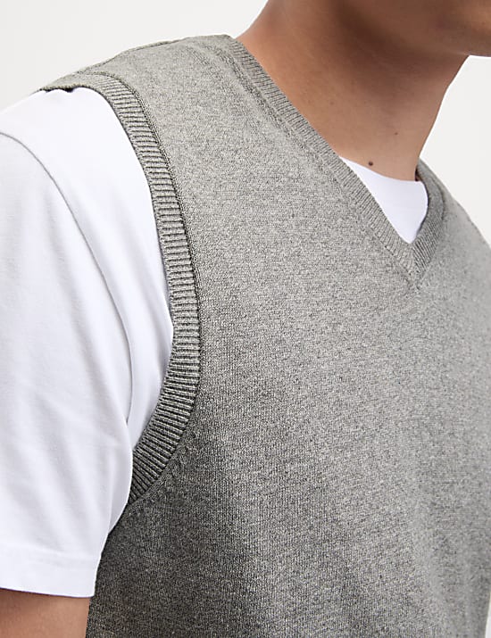 Pure Cotton Sleeveless Jumper