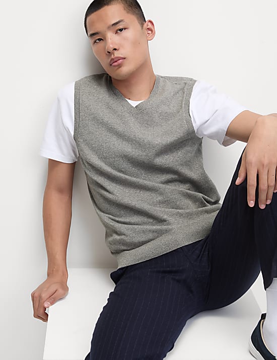 Pure Cotton Sleeveless Jumper