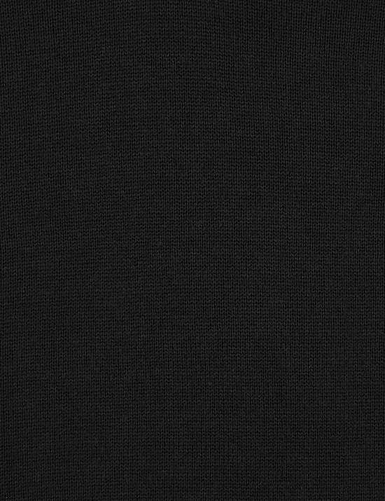 סריג מכותנה טהורה עם צווארון וי