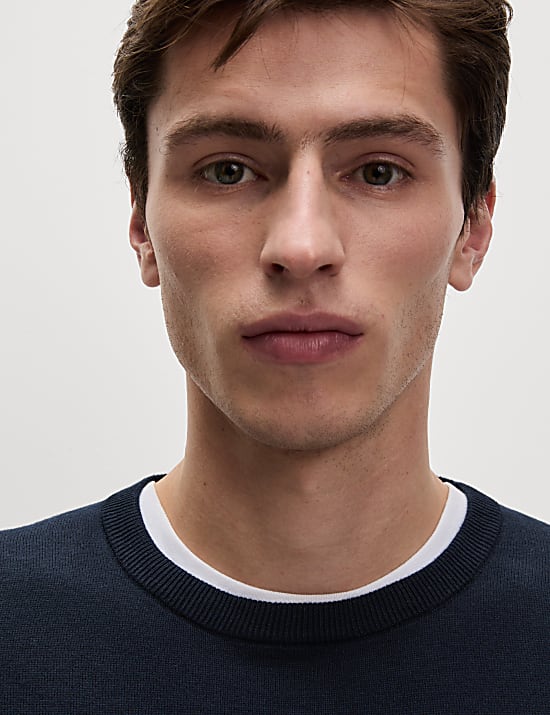 Pure Cotton Crew Neck Jumper