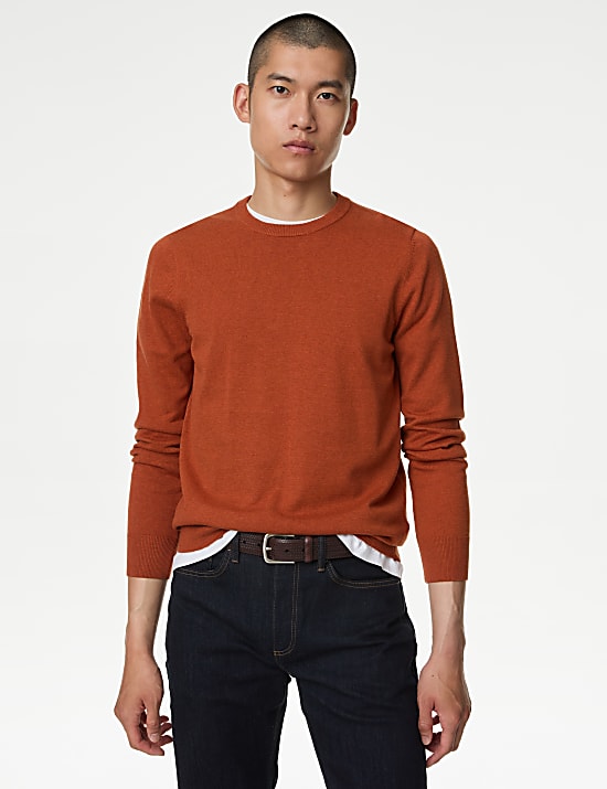Pure Cotton Crew Neck Jumper