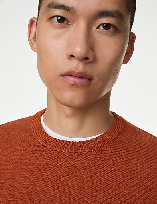 Pure Cotton Crew Neck Jumper