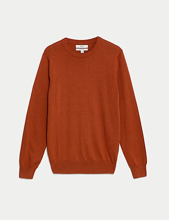 Pure Cotton Crew Neck Jumper