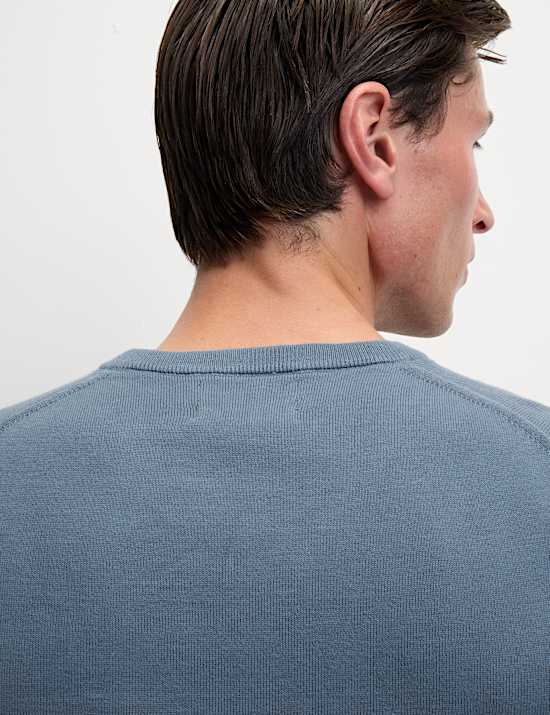 Pull en maille 100 % coton à col V