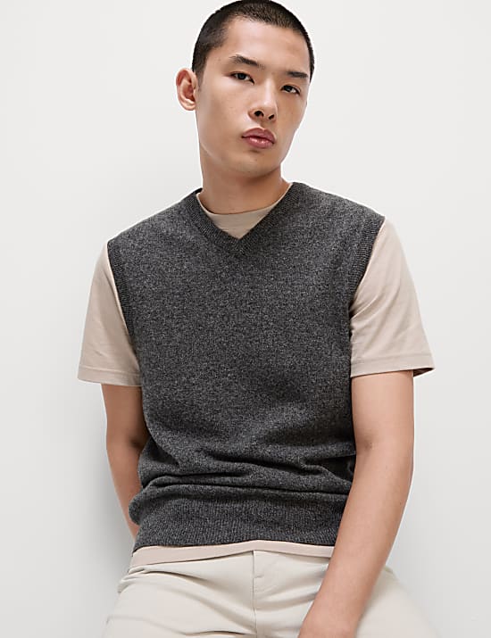 Pure Extra Fine Lambswool Sleeveless Jumper