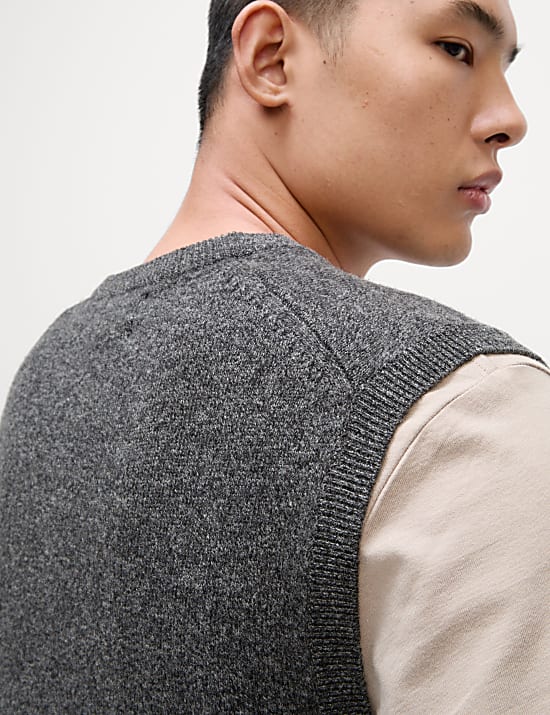 Pure Extra Fine Lambswool Sleeveless Jumper