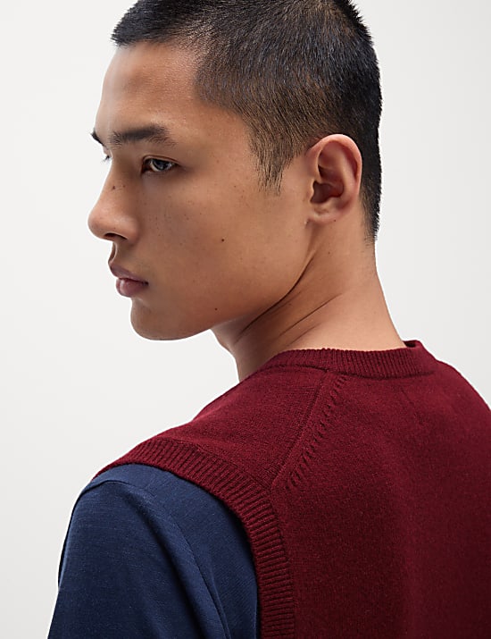 Pull sans manches 100 % laine d'agneau extra-fine