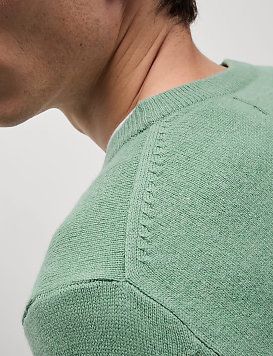 Sweter z okrągłym dekoltem ze 100% wełny owczej Extra Fine