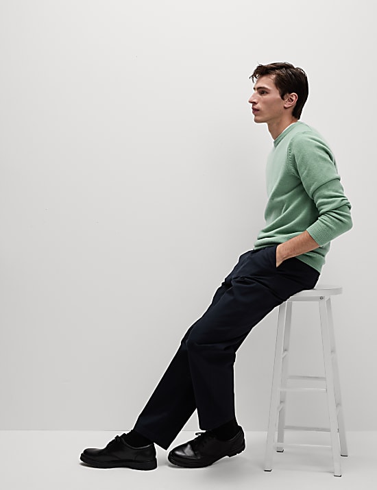 Sweter z okrągłym dekoltem ze 100% wełny owczej Extra Fine