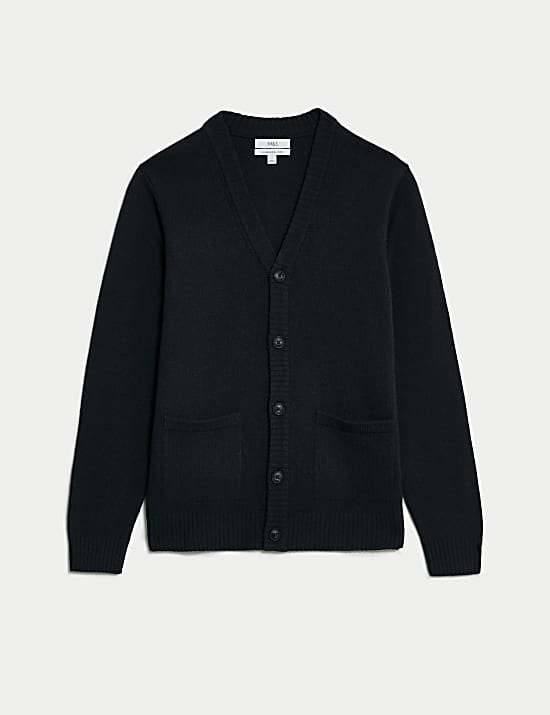 Extra Fine Lambswool Rich V-Neck Cardigan