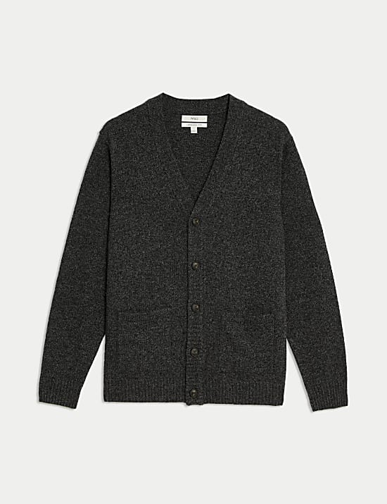 Cardigan en laine d&rsquo;agneau extra-fine &agrave; col en V