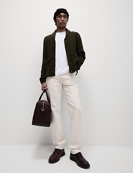 Cable Shawl Collar Cardigan