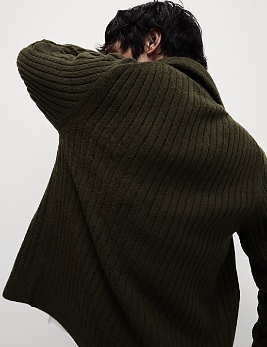 Cable Shawl Collar Cardigan