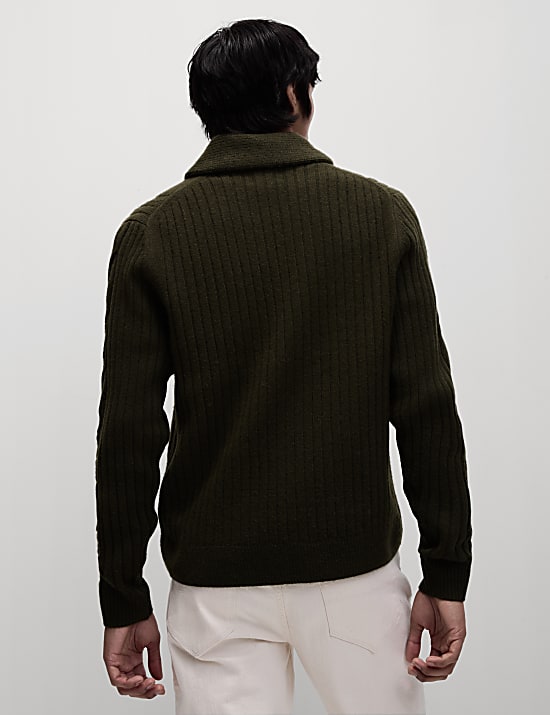 Cable Shawl Collar Cardigan