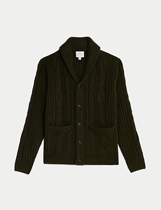 Cable Shawl Collar Cardigan