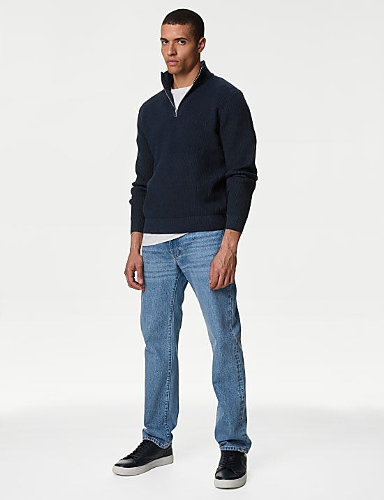 סריג ארוג מתערובת כותנה עם צווארון נשפך