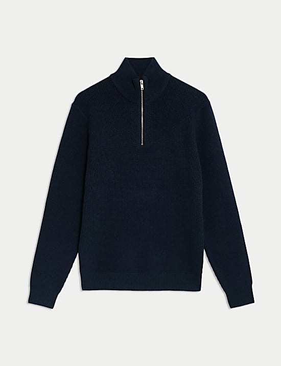 סריג ארוג מתערובת כותנה עם צווארון נשפך