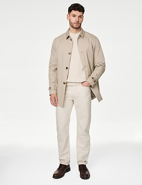 Pull en coton m&eacute;lang&eacute; &agrave; encolure ronde et motif textur&eacute;