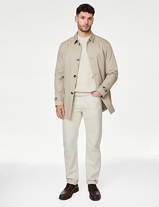 Pull en coton m&eacute;lang&eacute; &agrave; encolure ronde et motif textur&eacute;