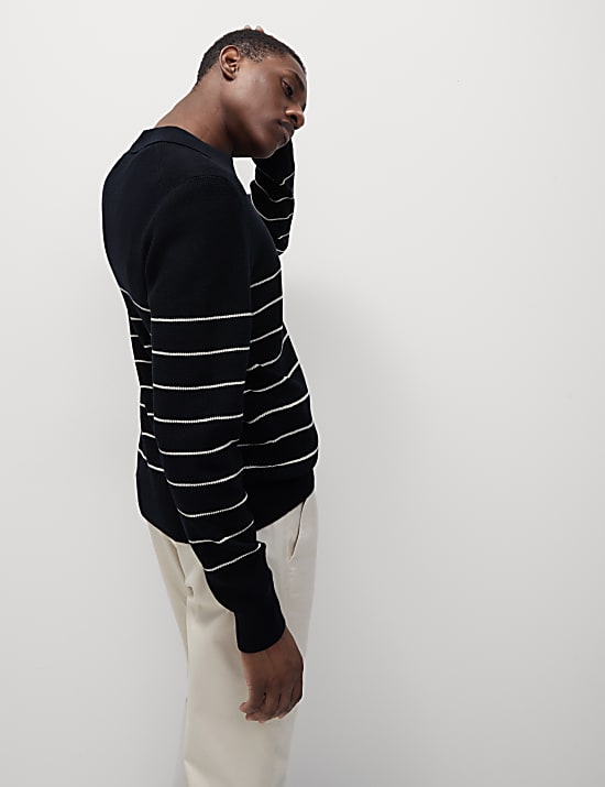 Πλεκτή μπλούζα πόλο από σύμμεικτο βαμβάκι και modal